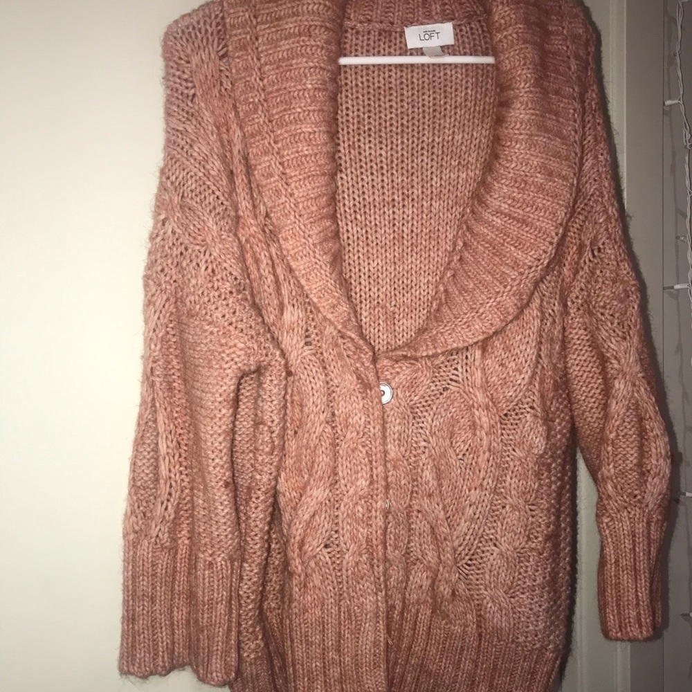 Loft Light Peach/Pink Sweater Cardigan
